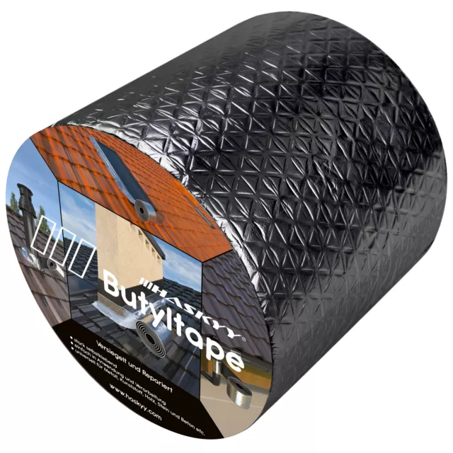 Klebeband Butyl wasserdicht stark 150mm*5m Gummi Aluminiumfolienband SCHWARZ