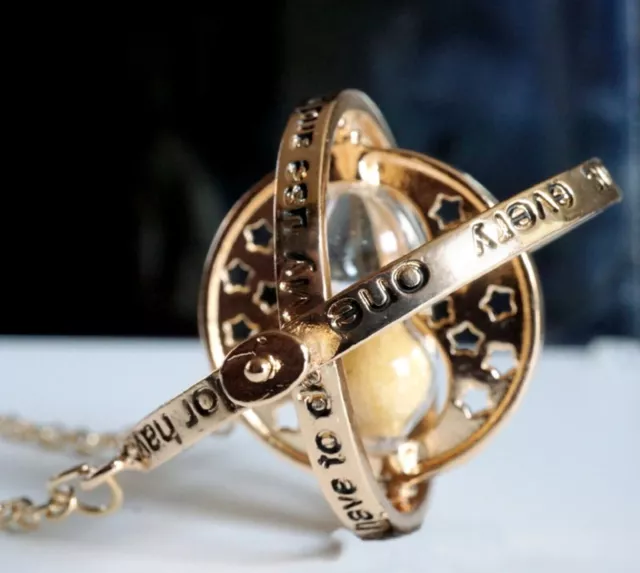 Sleek Harry Potter Rotating Spin Hourglass Pendant Hermione Time Turner Necklace 3