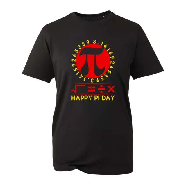 Happy Pi Day T-Shirt, Novelty Colourful Maths Number Day Symbols Unisex Tee Top