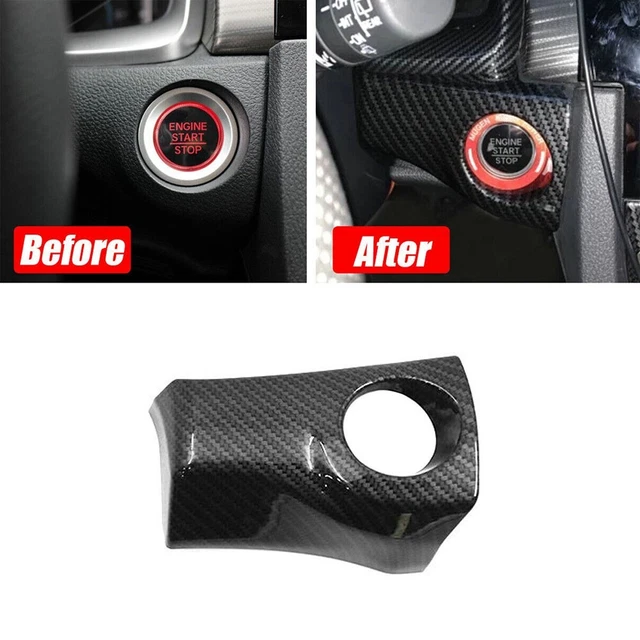 Pannello Start Stop accessori auto stile fibra di carbonio anteriore protezione anticorrosione