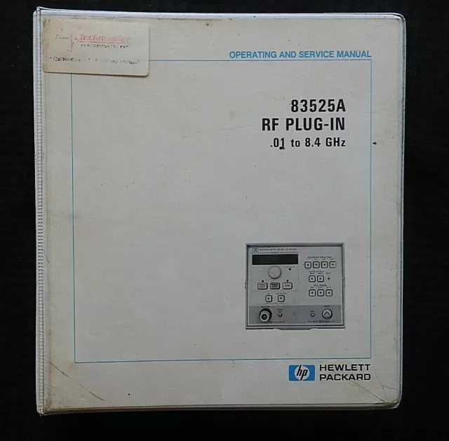 Hewlett Packard Hp 83525A Rf Plug-In Operating And Service Manual Very Good