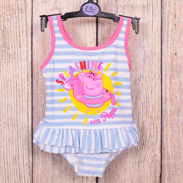 Costume da bagno Peppa Pig nuovo con etichette bambino età 2-3 anni costume da nuoto combinazione spedizione