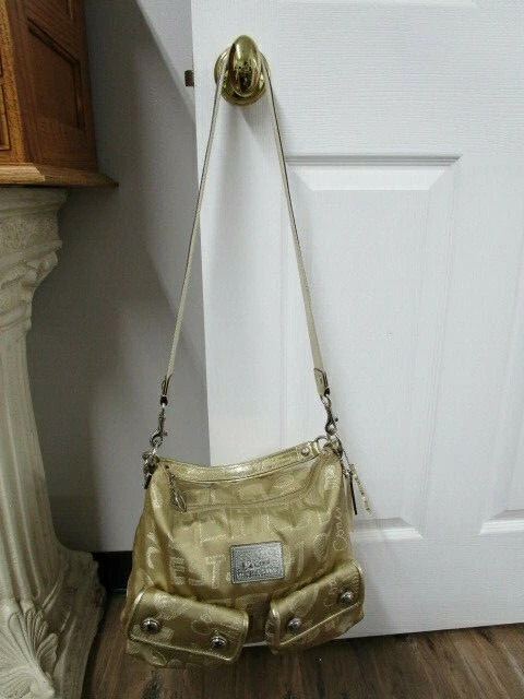Coach Gold Poppy Storypatch Hobo Swing Bag/Crossbody Bag