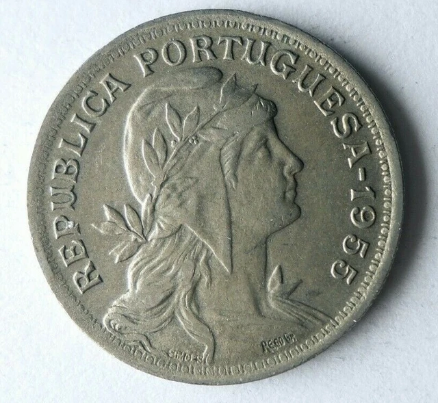 1955 PORTUGAL 50 CENTAVOS - High Quality Coin - FREE SHIP - Bin #71