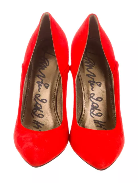 LANVIN red suede leather pumps heels  FR size 38  US 6.5/7