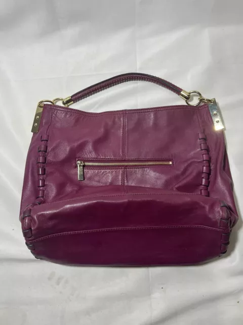 Vince Camuto Womens Leila Purple Pink Leather Large Tote Bag