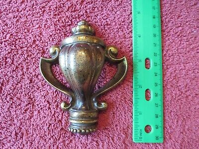 Vintage Cast Brass urn Door embellishment Drawer pull heavy handle desk or hutch