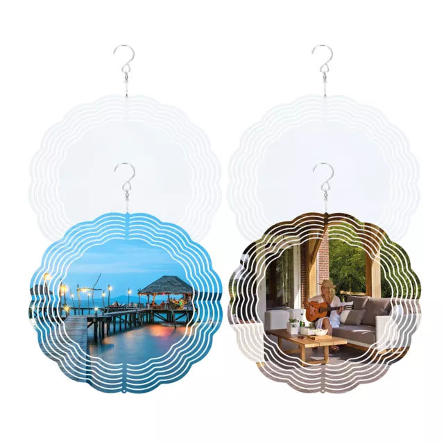 4 Pcs Sublimation Wind Spinners, 10 Inch Diameter 3D Circle