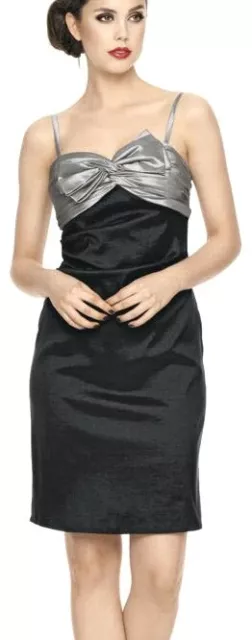 NEU WOW COCKTAILKLEID ABENDKLEID TAFT GR 46 ASHLEY BROOKE schwarz silber *013773