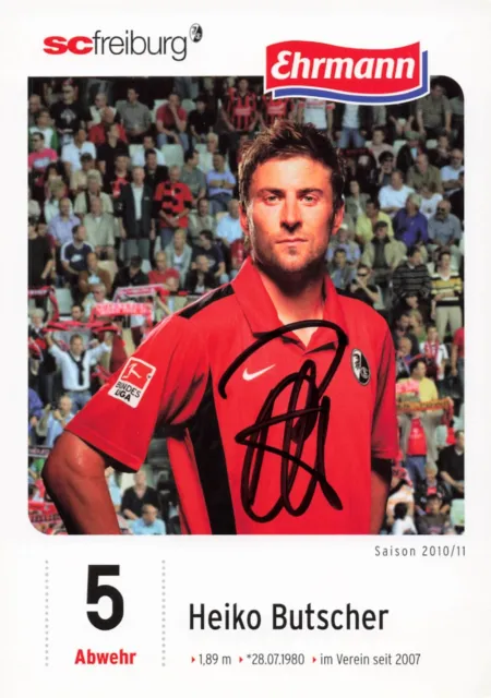 Heiko Butscher UH  SC Freiburg 2010-11 original signiert Autogrammkarte 9373 A