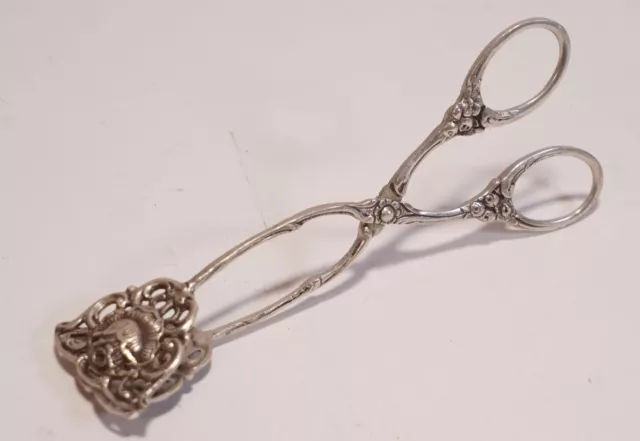 Molto Vecchio Hildesheim Rosa 800 Vero Argento Pinza Zucchero Circa 12,2 CM