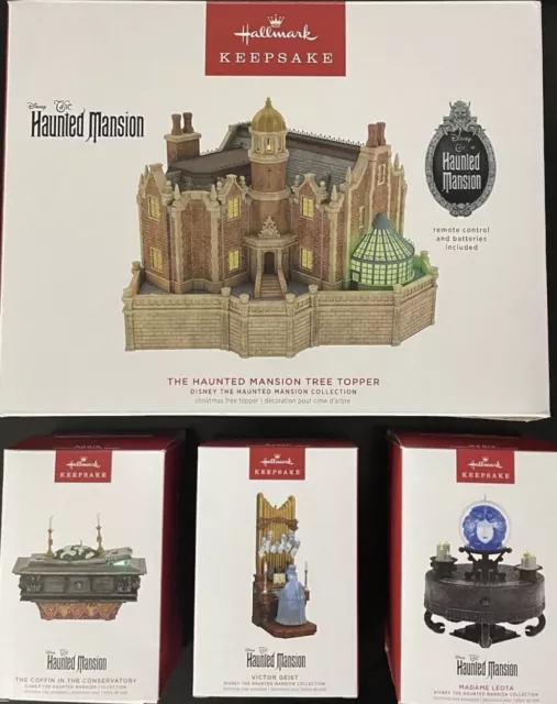HALLMARK HAUNTED MANSION Ornament Set 2023 Tree Topper Complete Set