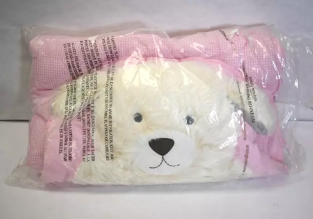 Pottery Barn Kids White Shaggy Head Puppy Dog Sleeping Bag Pink Customized Paige
