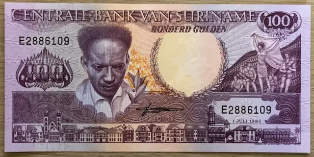 Suriname - 1986 100 Gulden UNC Banknote