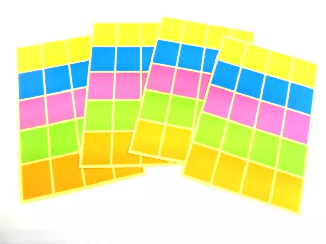 Mixed Colour Stickers, 22x18mm Rectangular, 80 Sticky Labels, Economy Pack, BL22