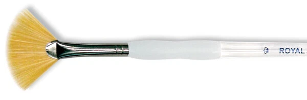 Paquete de 6 Cepillos Ventilador Taklon Dorado Agarre Suave Royal-Langnkel-Talla 4 SG850-4