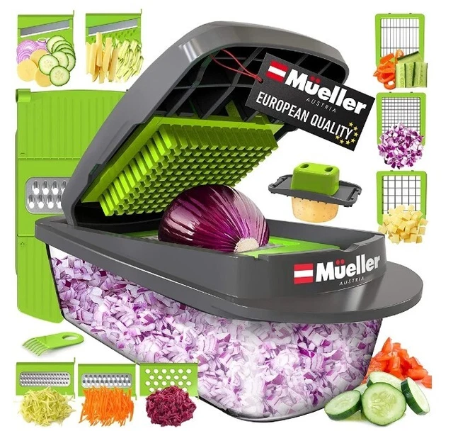 Mueller Austria Pro-Series Veggie Multi Chopper/Slicer Model MC-710 W/ 8 Blades