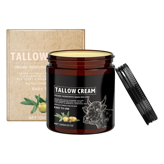 BEEF TALLOW FOR Face, Tallow Face Moisturizer 120g Organic Whipped