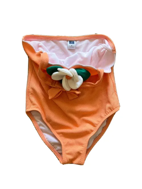 Janie and Jack Yellow Swim Bathing Suit One Piece Orange Girls size 5 5T