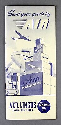 Aer Lingus Vintage Airline Brochure Freight Cargo March 1950 Irish Air Lines