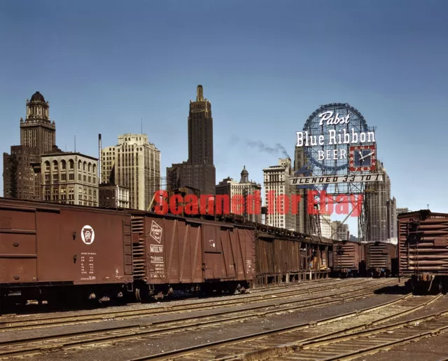 Circa 1943 Chicago South Water Street Illinois Central Railroad 8x10 Photo