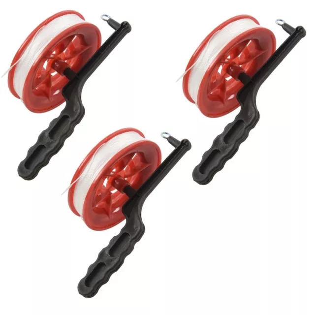 3X 100M Twisted String Line Red Wheel Kite Reel Winder R9C66427