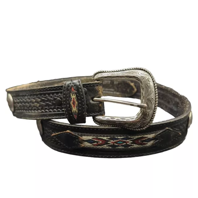 VTG HANDCRAFTED IN Sonora Mexico Wrangler Cowboy Concho Belt Rodeo ...