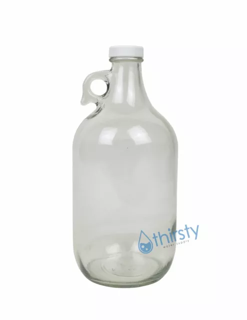 Half Gallon Glass Water Bottle Clear New Drinking Water Jar Jug Aqua H2O 64 oz