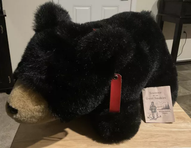 Vintage 1996 Joy Toy Los Angeles 22” Plush Black Bear Souvenir Great Smokies EUC