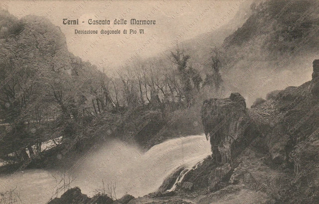 TERNI Cascata delle Marmore Deviazione diagonale di Pio VI panorama Cartolina