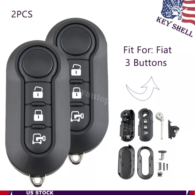 2 Flip Remote Key Shell Fob 3 Button for Ram Promaster 1500 2500 3500 RX2TRF198