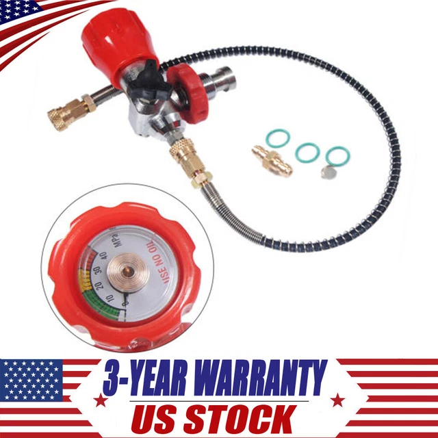 4500PSI PAINTBALL CO2 Tank Gauge Charging Air Valve Adapter Station