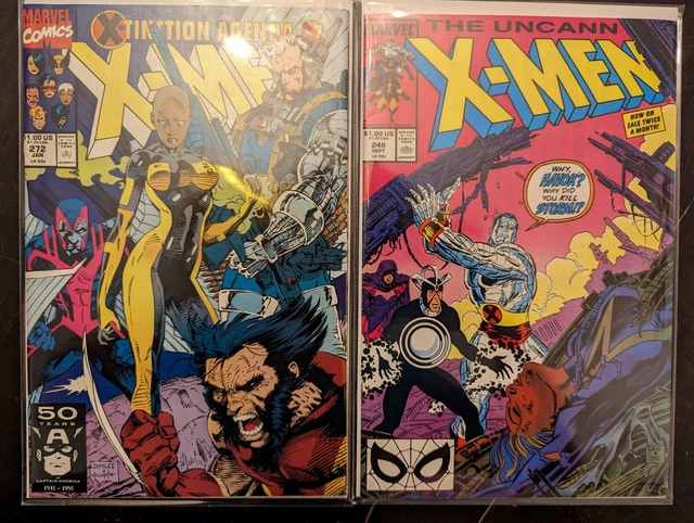 Lot of 2 Marvel X-MEN Comics Uncanny #248 1st Jim Lee! Agenda #272 High-Grade 🔥