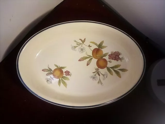 Peaches and Cream Serving Oven Oval Dish Cloverleaf