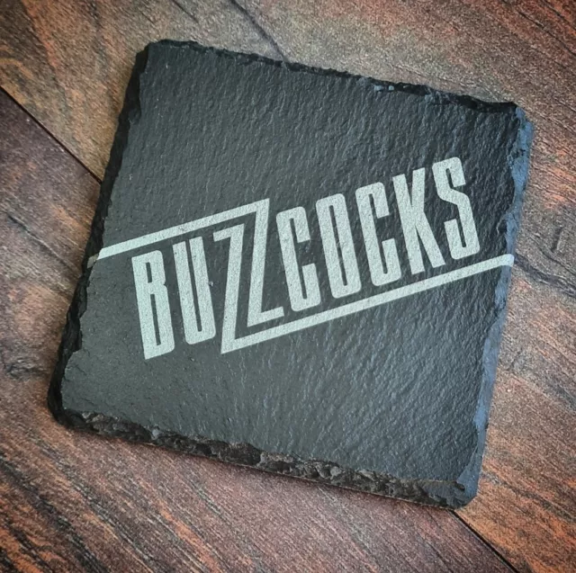 The Buzzcocks Real Slate Coaster Laser Engraved Coffee Tea Gift Bar Gin Beer