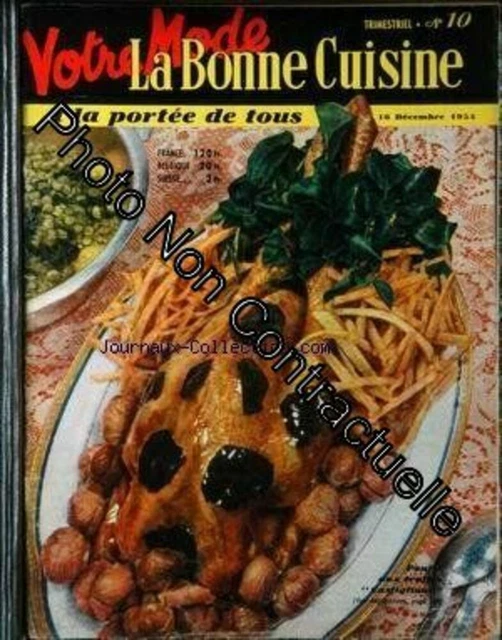 la bonne cuisine 23 fiches géantes N°40 BONNE CUISINE A LA PORTEE DE TOUS (LA) [No 9] du 15/09/1954