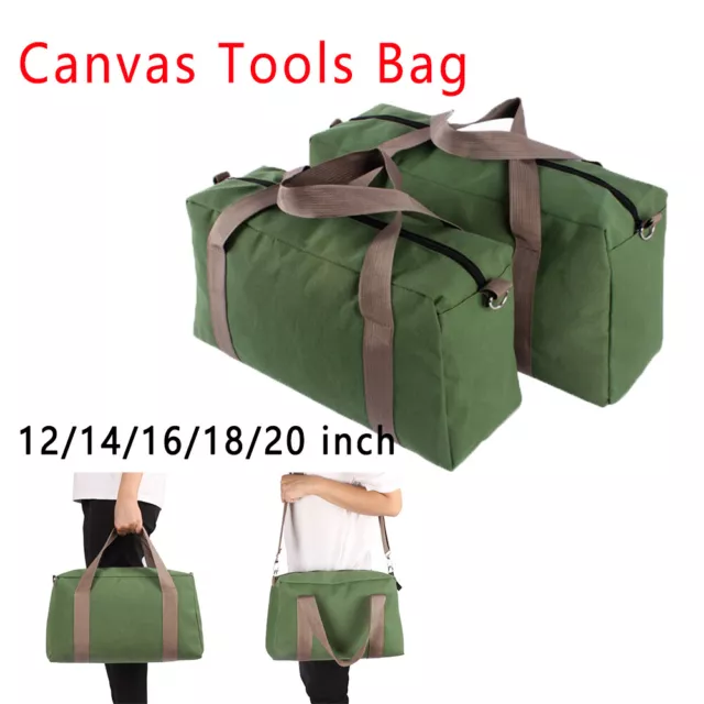 Canvas Tools Bag Heavy Duty Wide Mouth Tool Storage Bag with Large Capacity