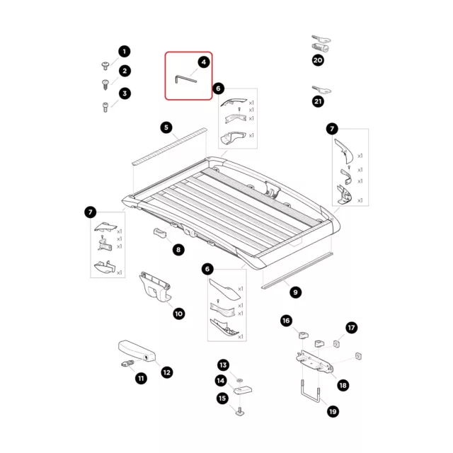 Thule Imbusschluessel für Dachkorb Trail L + M 50036