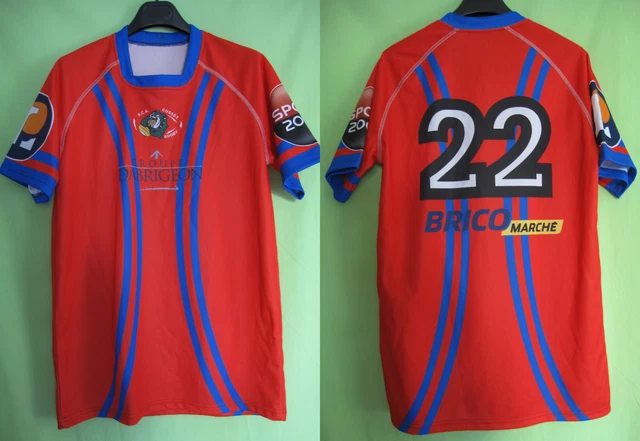 Maillot De Rugby SCA Albi Porté N°5 - Rugbytech Taille L, Match Worn, Made In France