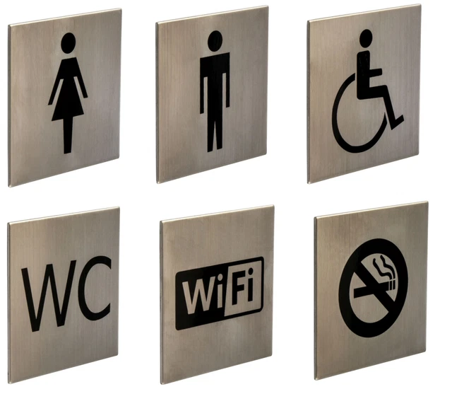 Targa Porta WC Shabby Chic | Segno 'Toilette' In Legno E Metallo 15x5cm - Foto 5