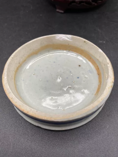 Chinesische Deckelvase Ingwerglas auf Holzständer - 6 Zoll weiß & blau Keramik 2
