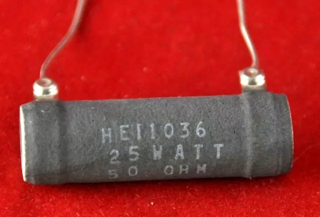 Ceramic Power Resistor 50 Ohm 25 Watt HE11036 2" long x 5/8" round Tinned  leads