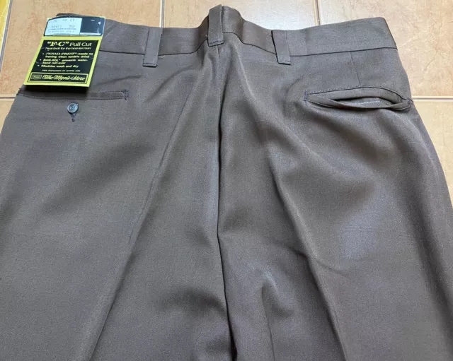 NEW True Vintage Sears Kings Road Brown Dress Pants Sz 36 x 29 Perma Prest NWT