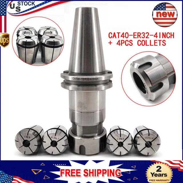 CAT40 ER32 Floating Tap/Tapping Holder w/ 4PCS ER32 Tap Collets For CNC Machine