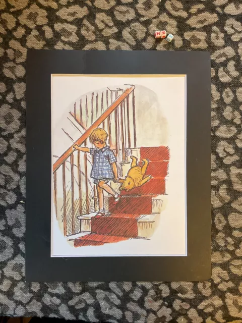 Winnie The Pooh Vintage Art Print By E H Shepard - Beautiful, Mounted