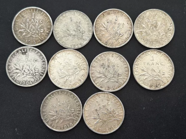 Menge 1 Franken Frankreich 52g Silber Lot 314