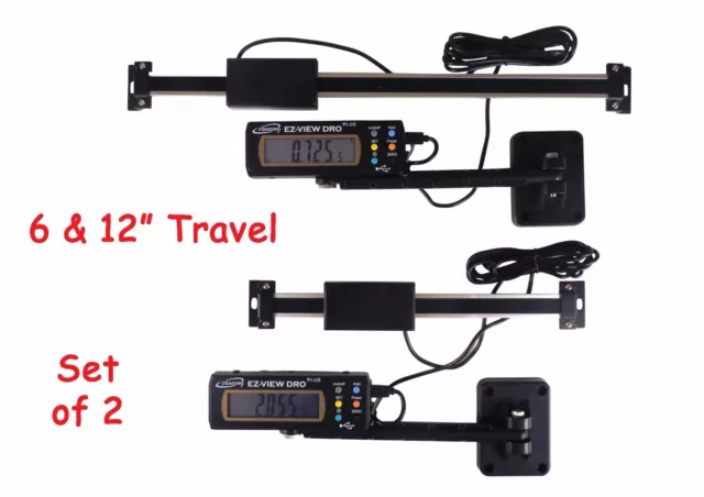 Set 6" & 12" Easy View Digital Readout DRO Preset Articulating Remote Display 2