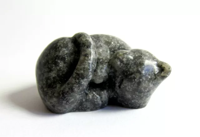 Quintessence Miniature Stone Cat Figurine - MINI JASPER- GREY