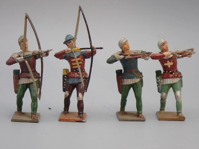 PLOMB CBG-MIGNOT FAB 1960-70 - 6 SOLDATS MOYEN AGE LOT 3 Z9