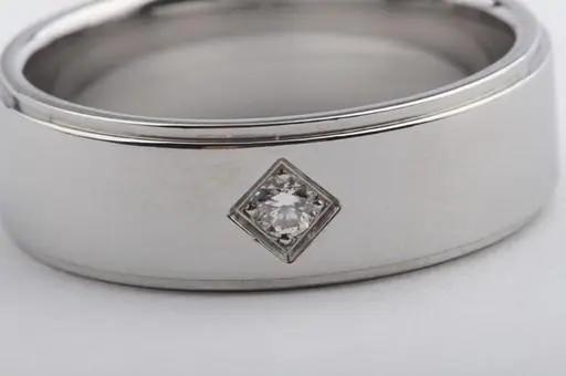 Brillant Diamant Ring Edelstahl Stahl Solitär Größe Gr 59 Fein!